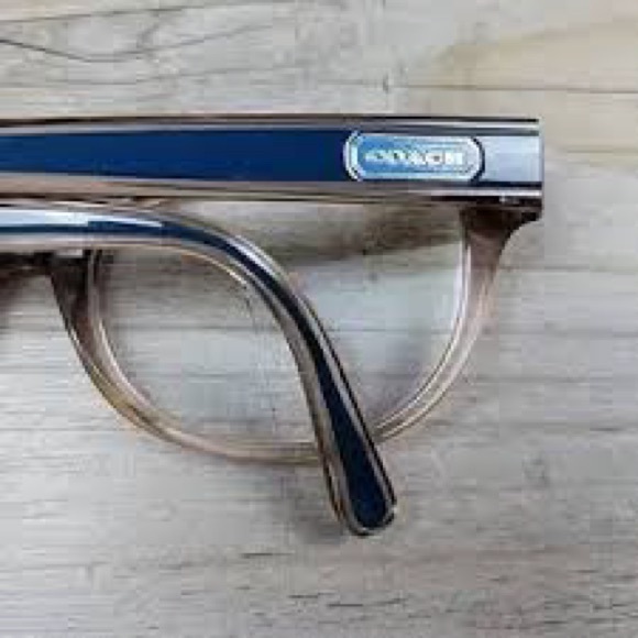Coach HC6187 eyeglasses - transparent brown gradient with navy blue temples main image 5